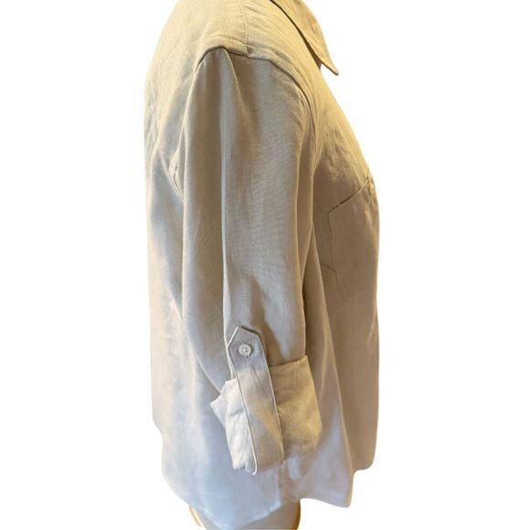 Lauren Ralph Lauren Women’s Linen Blouse Roll Tab Sleeves Plus Sz. 2X - Picture 7 of 14